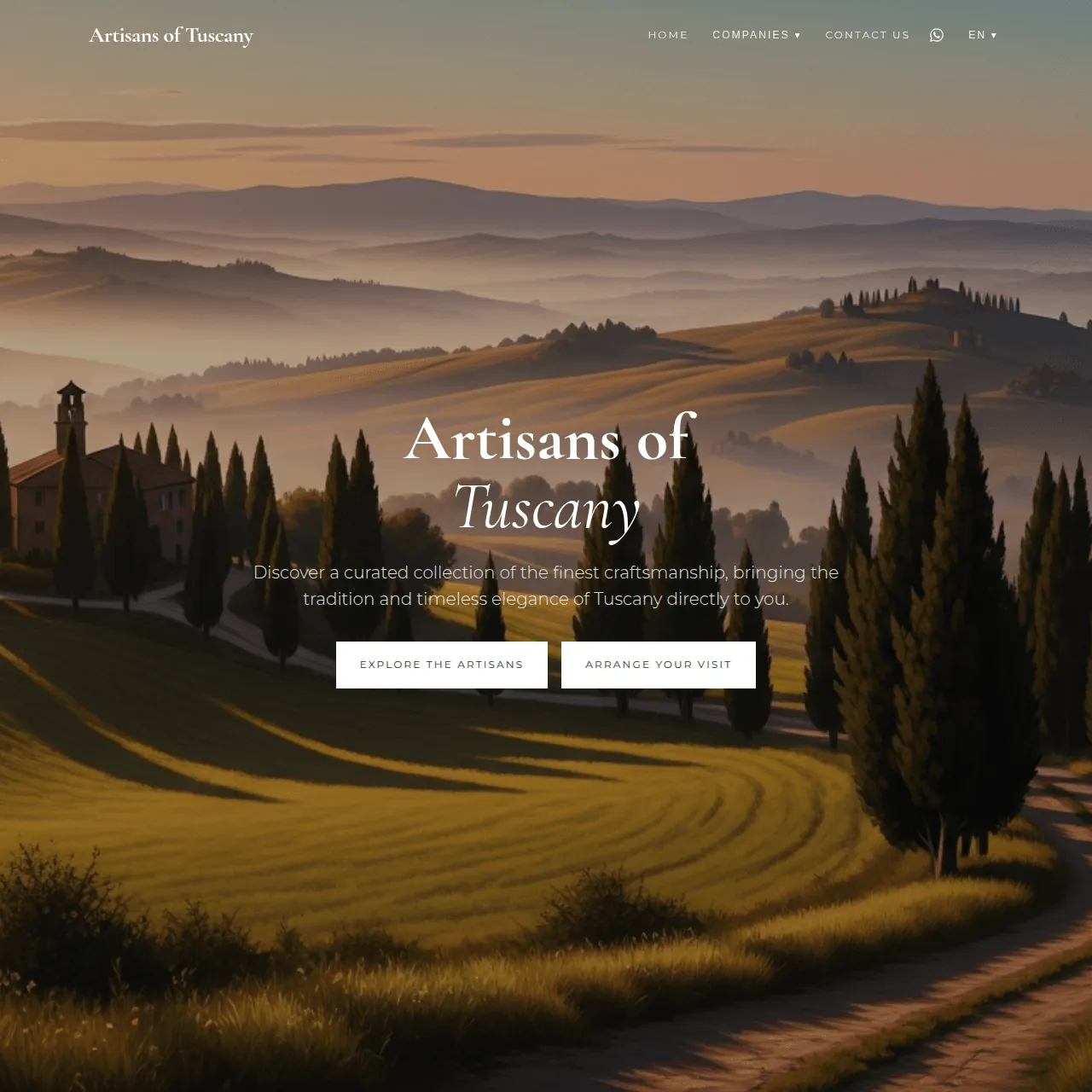Artisans of Tuscany website design showcase